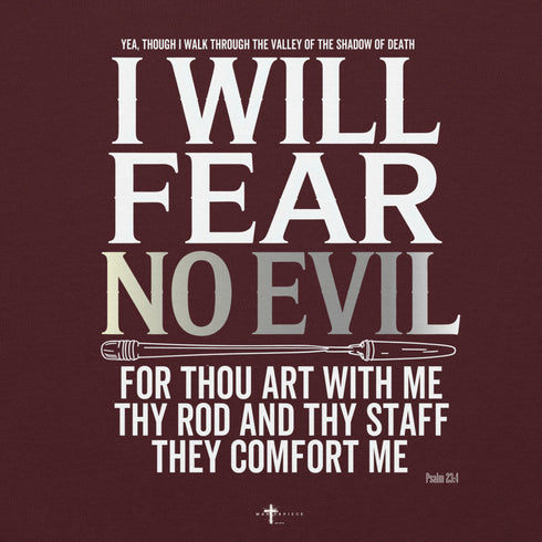 Fear No Evil Hoodie Christian Bible Verse Hoodie